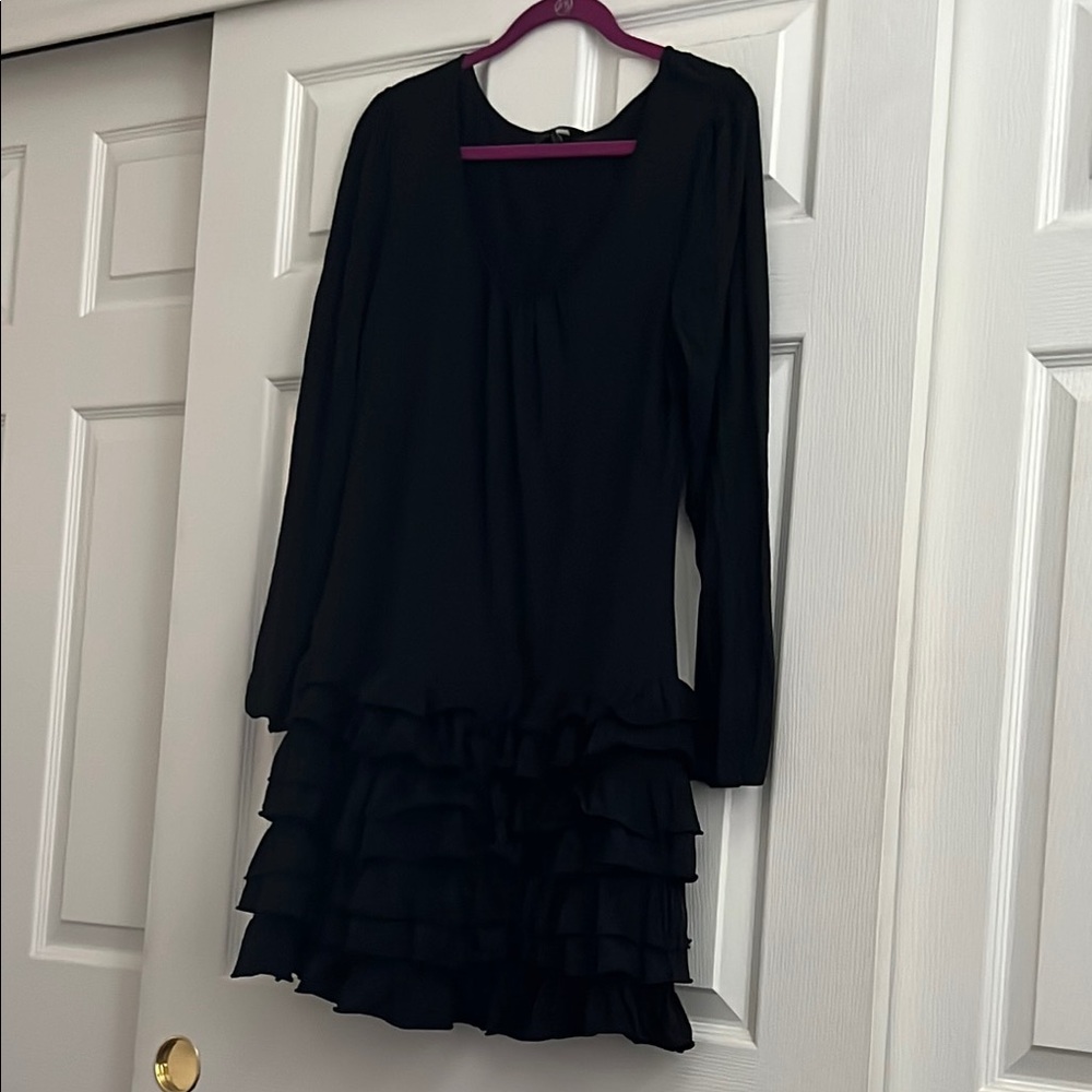 Express Black Ruffled Babydoll Dress